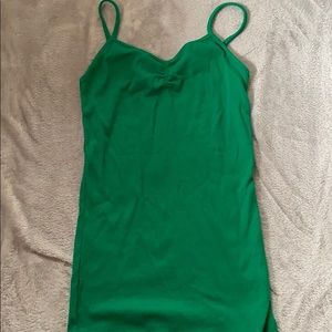 green v-neck tank top-🤍$3